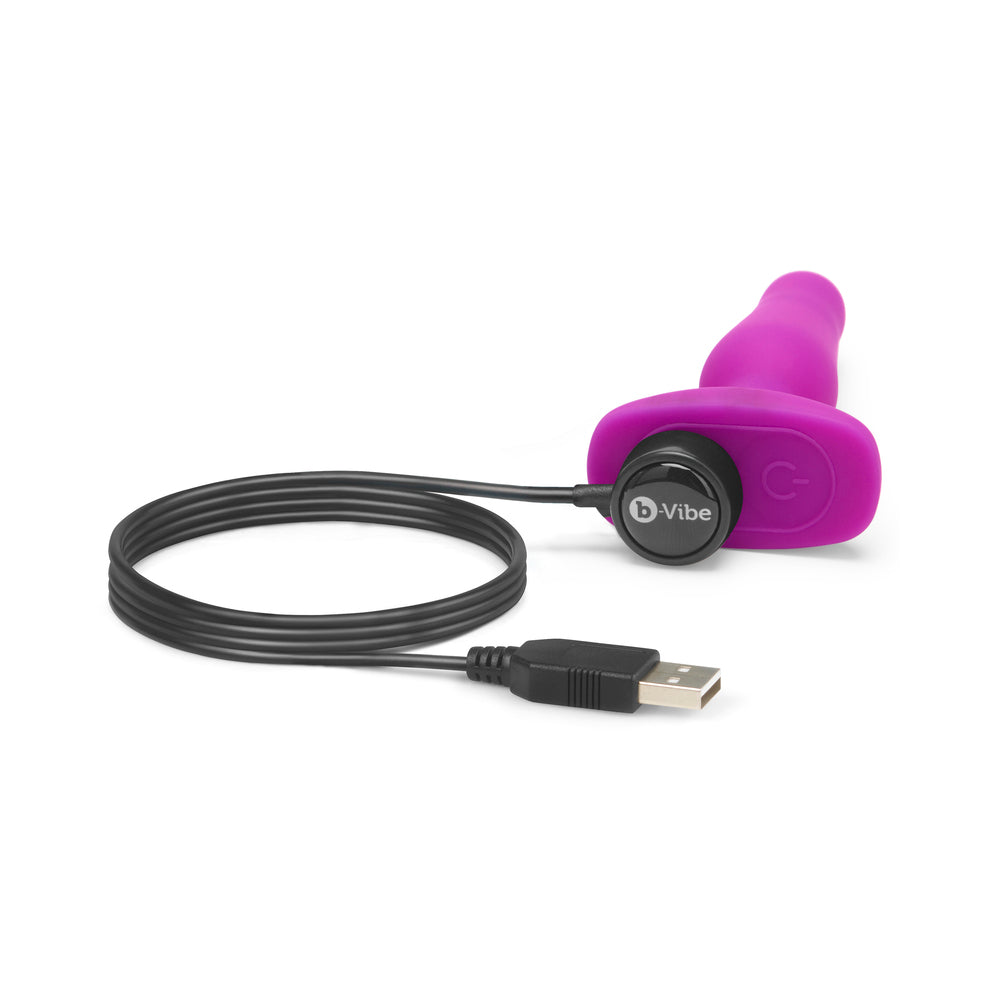 b-Vibe Novice Rechargeable Remote-Controlled Vibrating Silicone Anal Plug Fuchsia - Fantasies Boutique