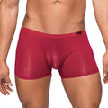 Male Power Seamless Sleek Sleek Short w/sheer pouch Wine Large - Fantasies Boutique