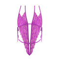 Magic Silk Butterfly Fantasies Peek-a-Boo & Crotchless Teddy Neon Purple L/XL