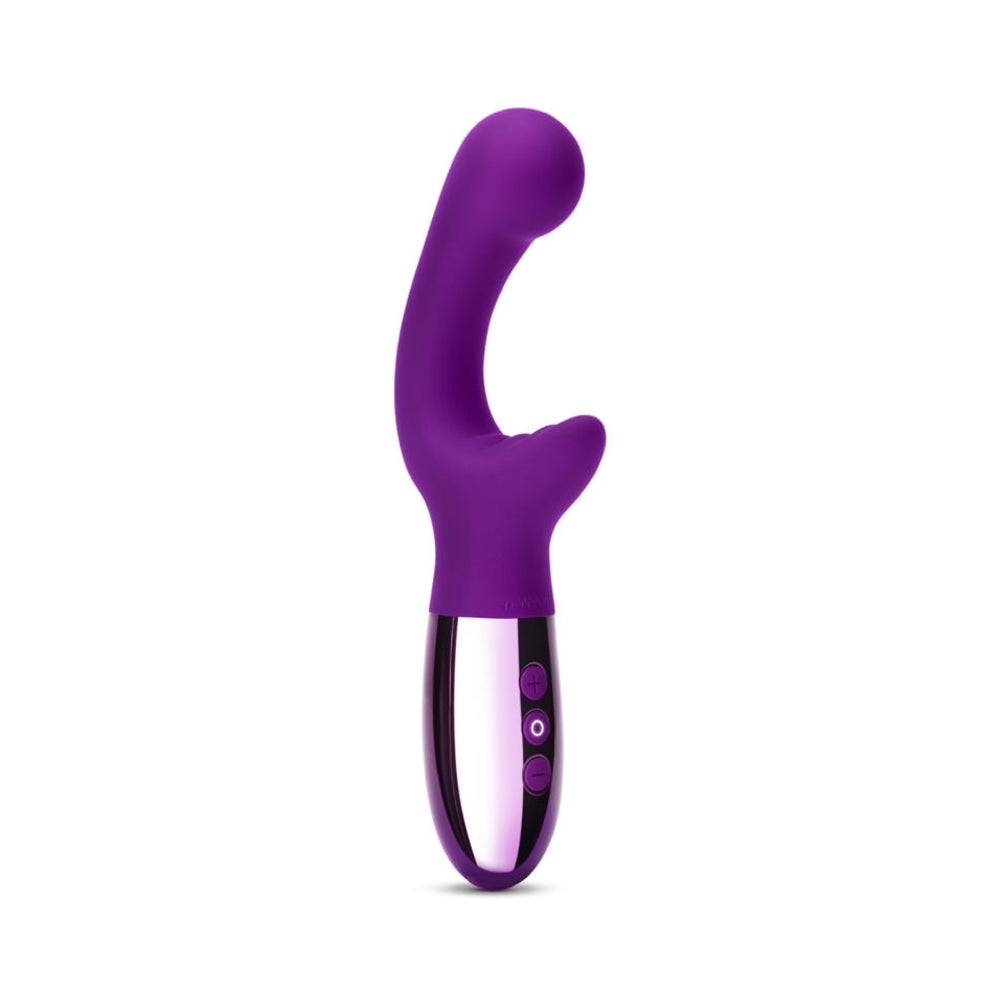 Le Wand XO Rechargeable Double-Motor Wave Silicone Dual Stimulation Vibrator Dark Cherry - Fantasies Boutique