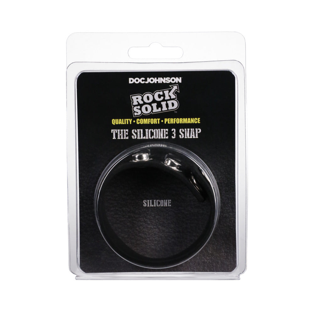 Rock Solid Silaflex 3-Snap (Adjustable) Black - Fantasies Boutique