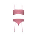 Magic Silk Wisteria Mist Bralette & Panty with Removable Garters Pink L/XL