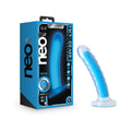 Neo Elite Glow in the Dark Tao 7 in. Dual-Density Dildo Neon Blue - Fantasies Boutique