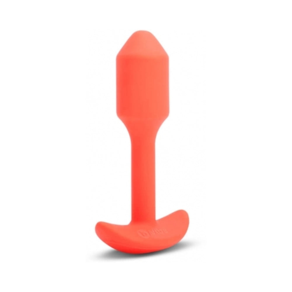 b-Vibe Vibrating Snug Plug 1 Rechargeable Weighted Silicone Anal Plug Orange - Fantasies Boutique