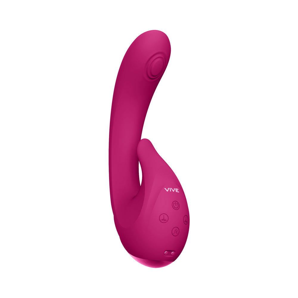 VIVE MIKI Rechargeable Pulse Wave & Flickering Dual Stimulation G-Spot Vibrator Pink - Fantasies Boutique