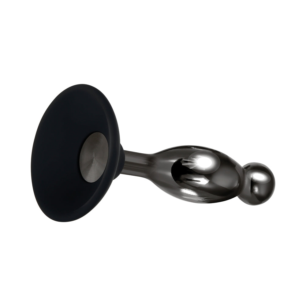 Evolved Joy Sticks 2-Piece Metal Anal Plug With Suction Cup Base Set Black - Fantasies Boutique