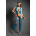 Fantasy Lingerie Sheer Everlasting Reversible Footless Floral Knit Bodystocking & G-String Panty O/S