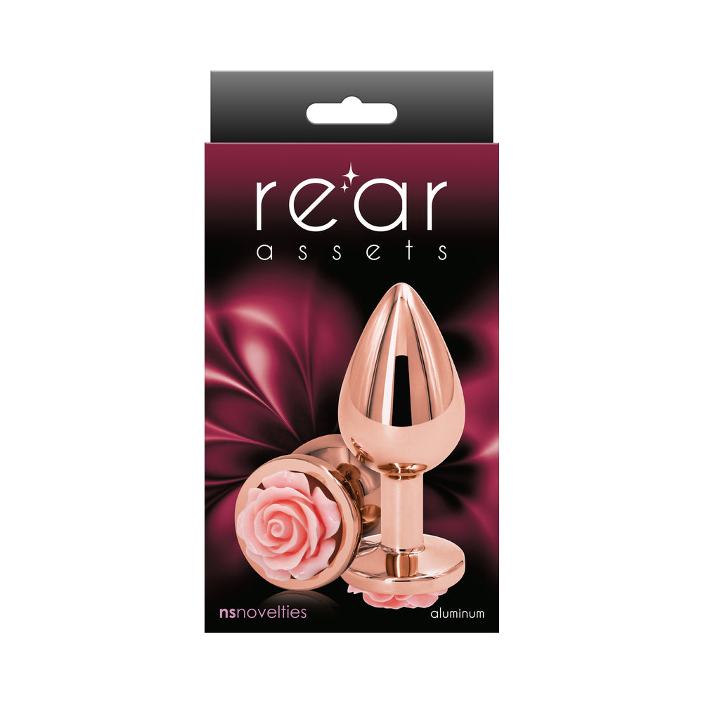 Rear Assets Rose Anal Plug Medium Pink - Fantasies Boutique