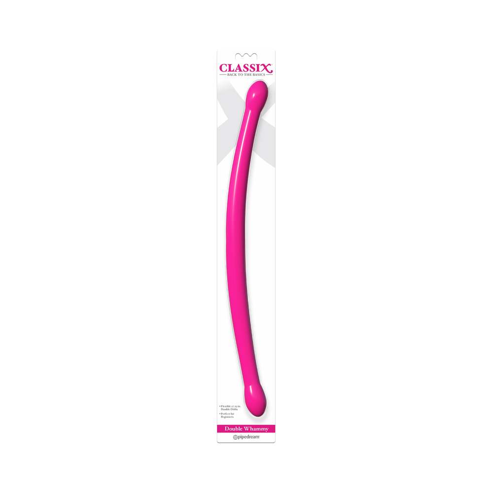 Pipedream Classix Double Whammy 17.25 in. Flexible Dual-Ended Dildo Pink - Fantasies Boutique