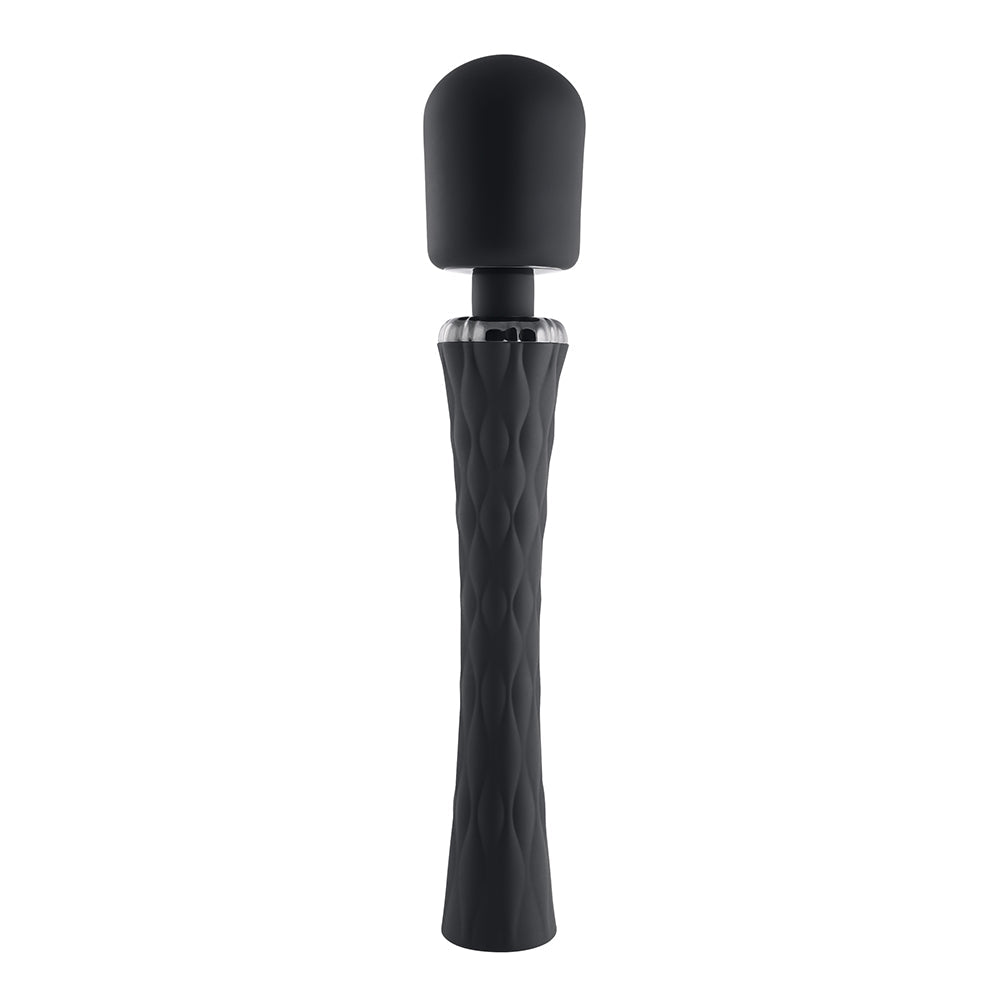 Playboy Royal Rechargeable Silicone Wand Vibrator Black - Fantasies Boutique