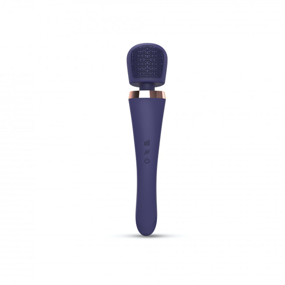 Love to Love Brush Crush Rechargeable Textured Head Wand Vibrator Midnight Indigo - Fantasies Boutique