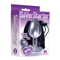 The 9's, The Silver Starter, Bejeweled Heart Stainless Steel Plug, Violet - Fantasies Boutique