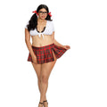 Dreamgirl 2-Piece Schoolgirl Set with Knit Crop Top & Pleated Mini Skirt Costume Queen Size - Fantasies Boutique