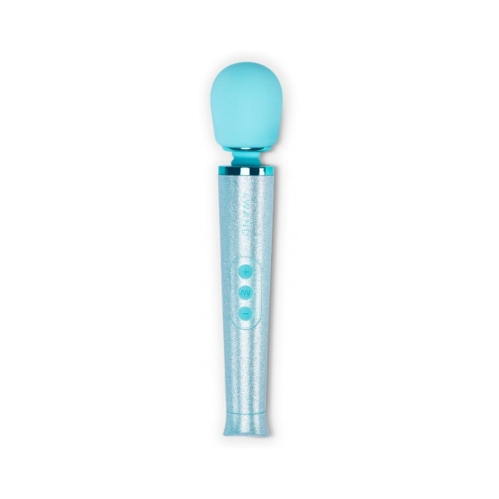 Le Wand All That Glimmers Petite Rechargeable Vibrating Massager Special Edition Set Light Blue - Fantasies Boutique