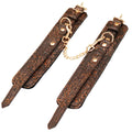 Ankle Restraints Brown PU Floral Print With Faux Fur Lining - Fantasies Boutique