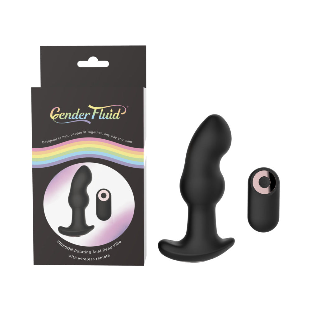 Gender Fluid Frisson Anal Vibe With Remote Silicone Black - Fantasies Boutique