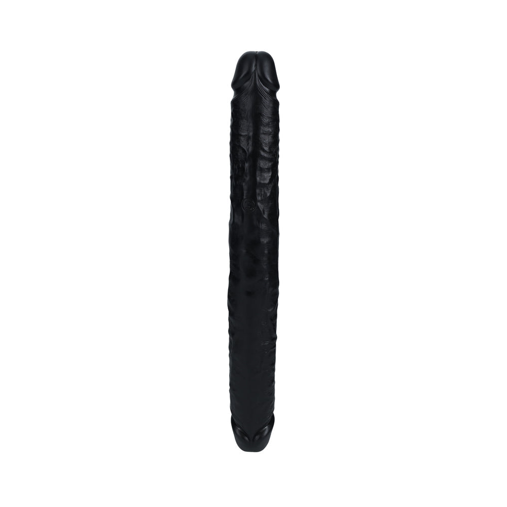 RealRock 14 in. Thick Double-Ended Dong Black - Fantasies Boutique
