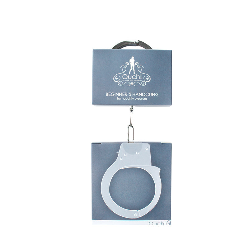 Ouch! Beginner's Metal Handcuffs With Quick-Release Silver - Fantasies Boutique