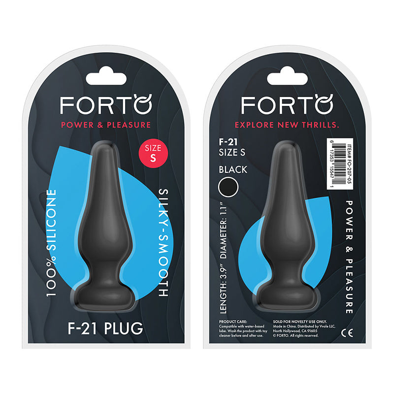 Forto F-21 Tear Drop Silicone Anal Plug Small Black - Fantasies Boutique