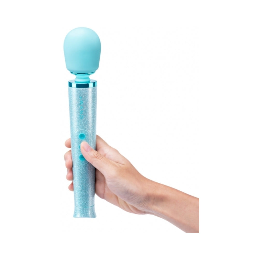 Le Wand All That Glimmers Petite Rechargeable Vibrating Massager Special Edition Set Light Blue - Fantasies Boutique