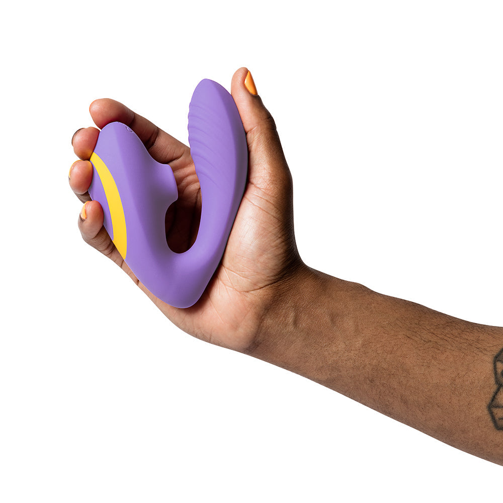 ROMP Reverb Rechargeable Silicone Clitoral and G-Spot Stimulator Purple - Fantasies Boutique