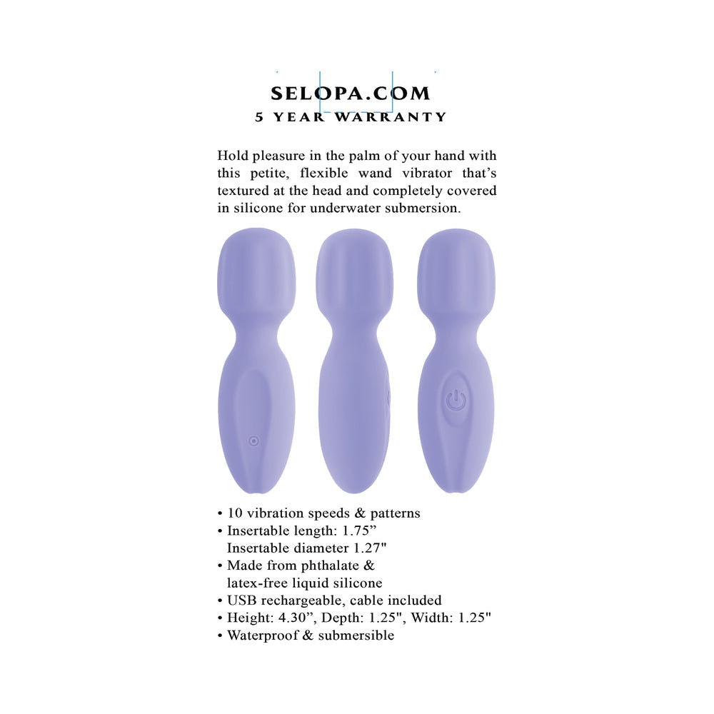 Selopa Lil' Wand Rechargeable Mini Wand Silicone Purple