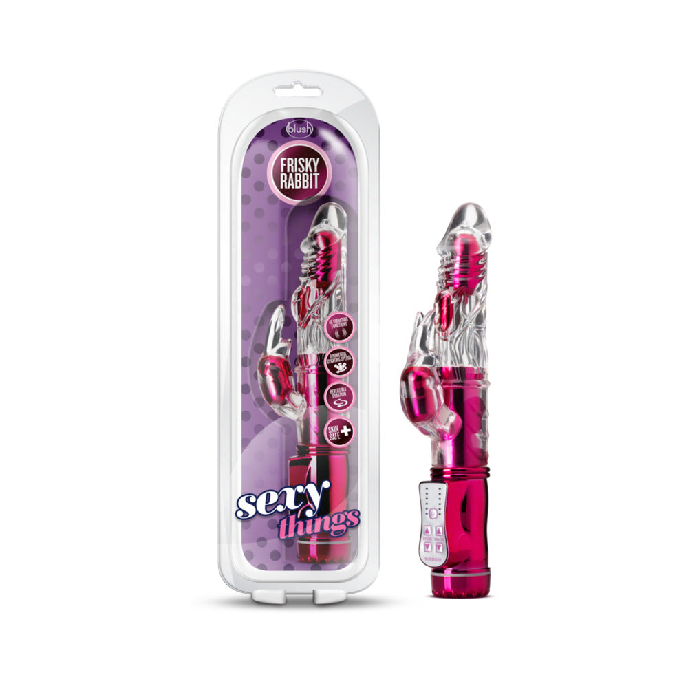 Blush Sexy Things Frisky Rabbit Dual Stimulation Vibrator Pink - Fantasies Boutique