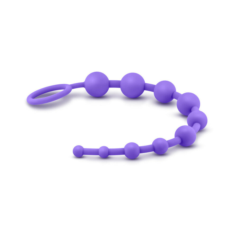 Blush Luxe Silicone 10 Beads for Anal Play Purple - Fantasies Boutique