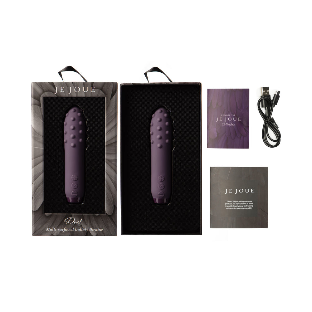 Je Joue Duet Rechargeable Silicone Multi-Surfaced Bullet Vibrator Purple - Fantasies Boutique