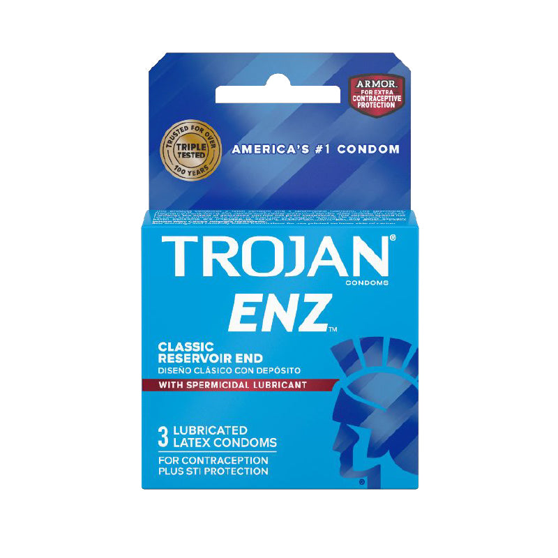 Trojan-Enz with Spermicidal Lubricant 3-Pack - Fantasies Boutique