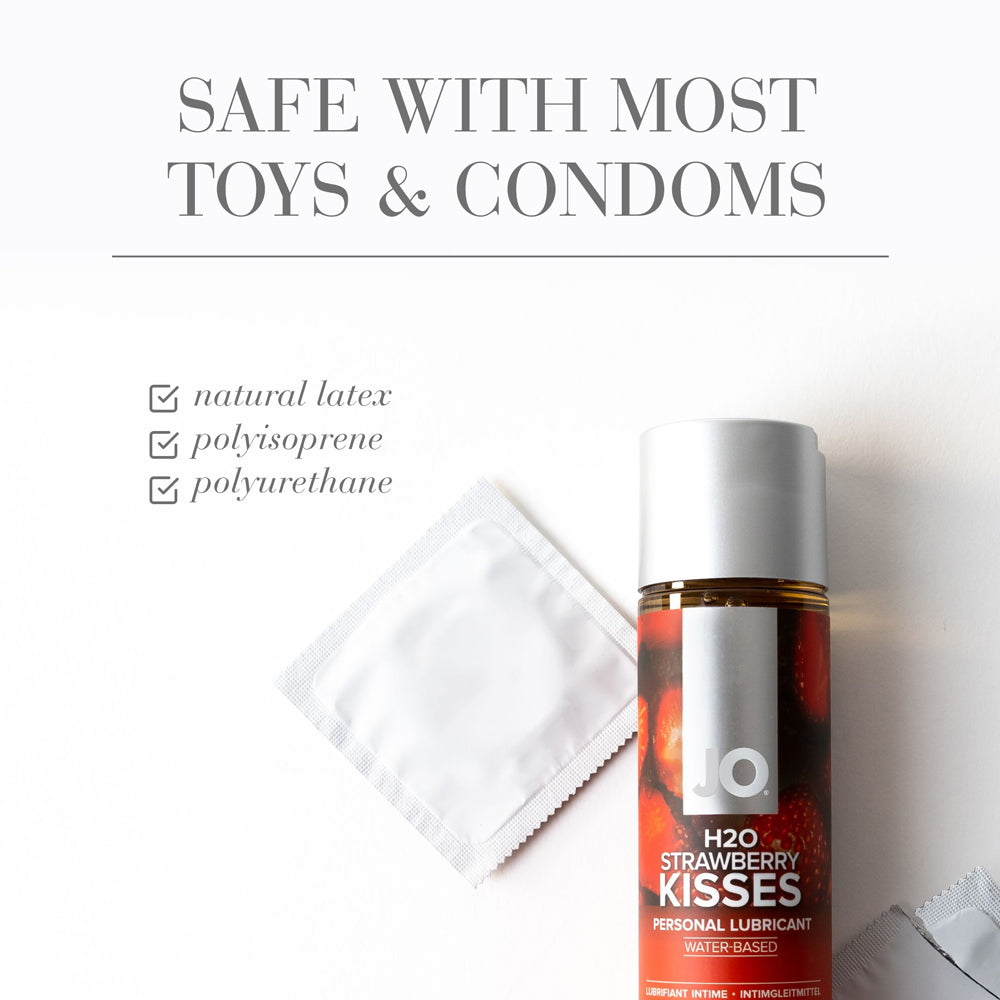 JO H2O Strawberry Kisses Flavored Water-Based Lubricant 1 oz. - Fantasies Boutique