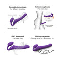 Strap-On-Me Rechargeable Remote-Controlled Silicone Vibrating Bendable Strap-On Purple L - Fantasies Boutique