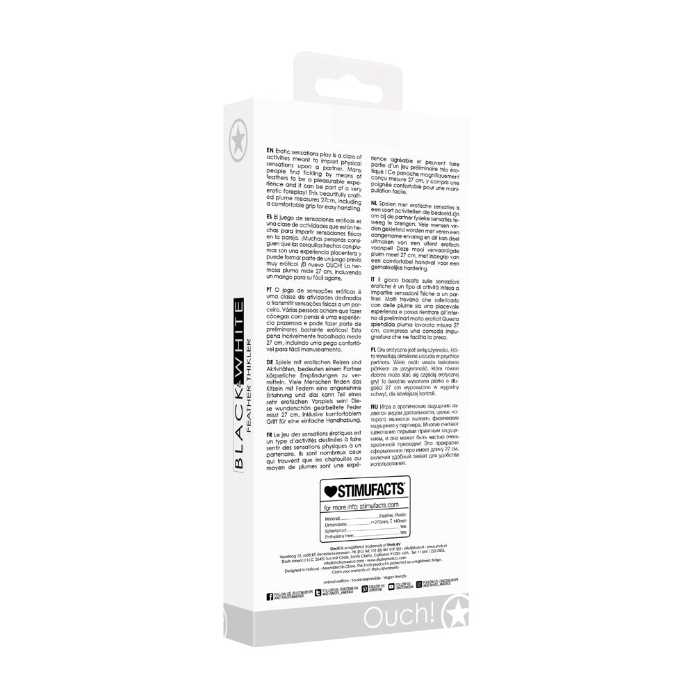 Ouch! Black & White Feather Tickler Black - Fantasies Boutique