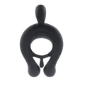 Playboy Triple Play Vibrating Cockring with Stimulator Black - Fantasies Boutique