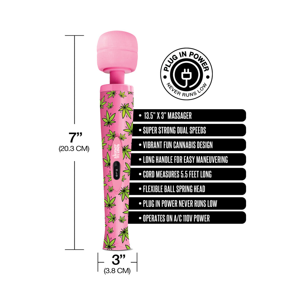 Stoner Vibes Wacky Weed Wand Massager Pink Kush - Fantasies Boutique