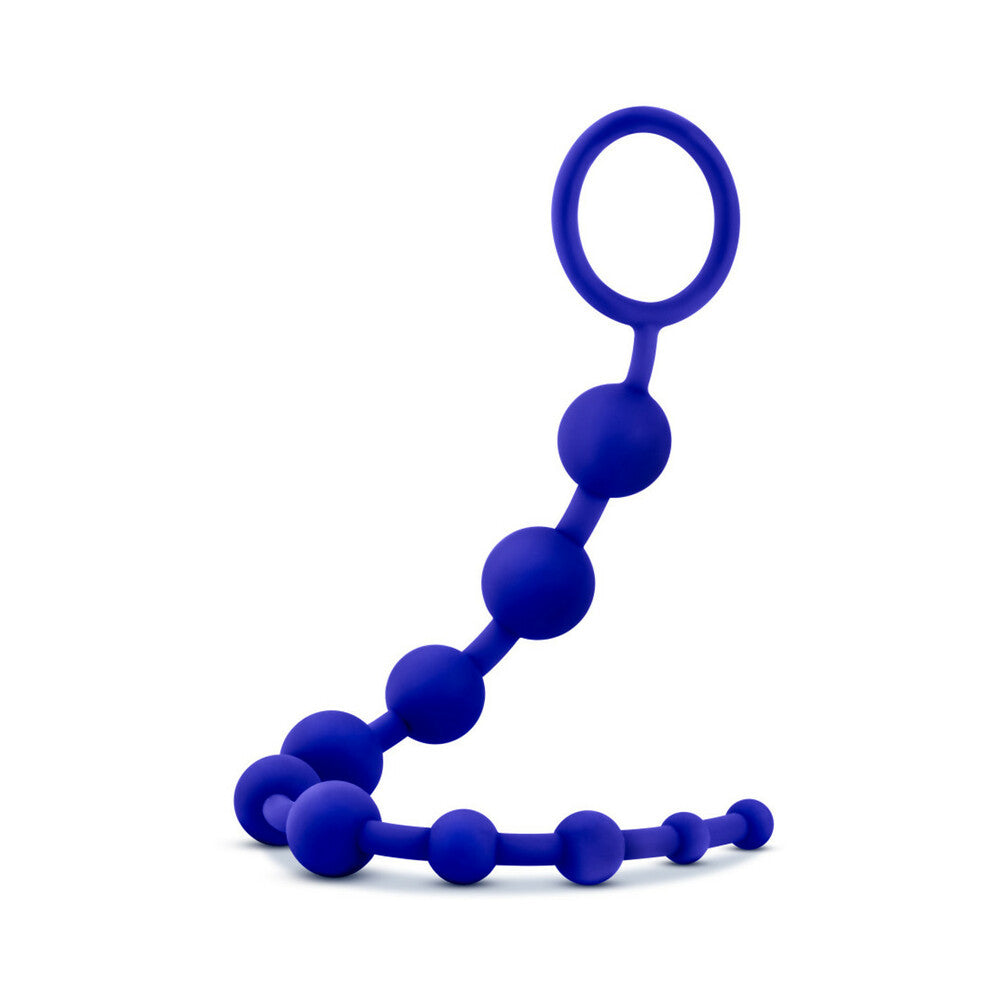 Blush Luxe Silicone 10 Beads for Anal Play Indigo - Fantasies Boutique