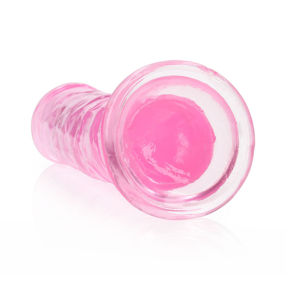 RealRock Crystal Clear Straight 8 in. Dildo Without Balls Pink - Fantasies Boutique
