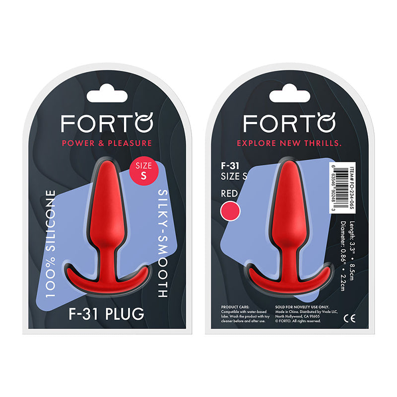 Forto F-31 Silicone Anal Plug Small Red - Fantasies Boutique