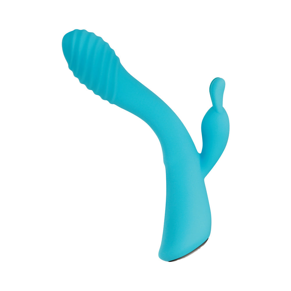 Evolved Aqua Bunny Rechargeable Silicone Rabbit Vibrator Teal - Fantasies Boutique