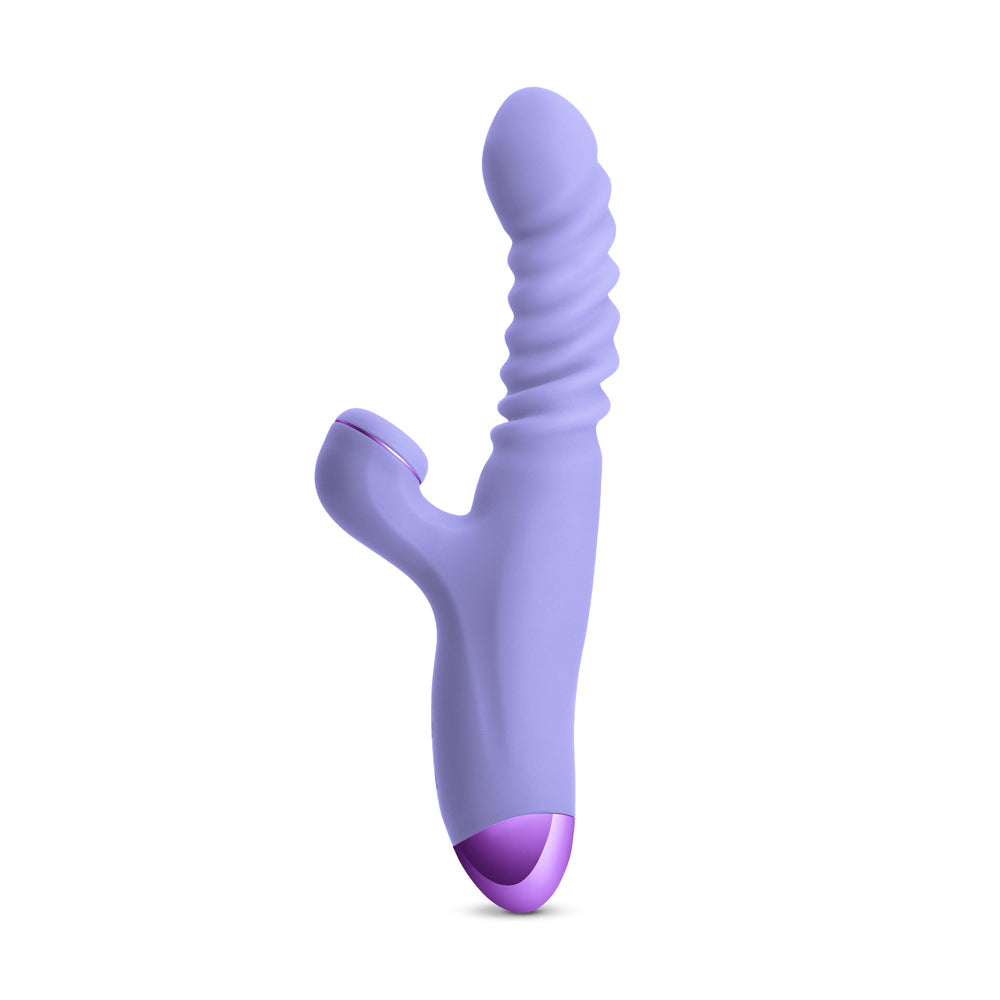 Luxe Nova Rechargeable Thrusting & Throbbing Stimulator Purple - Fantasies Boutique
