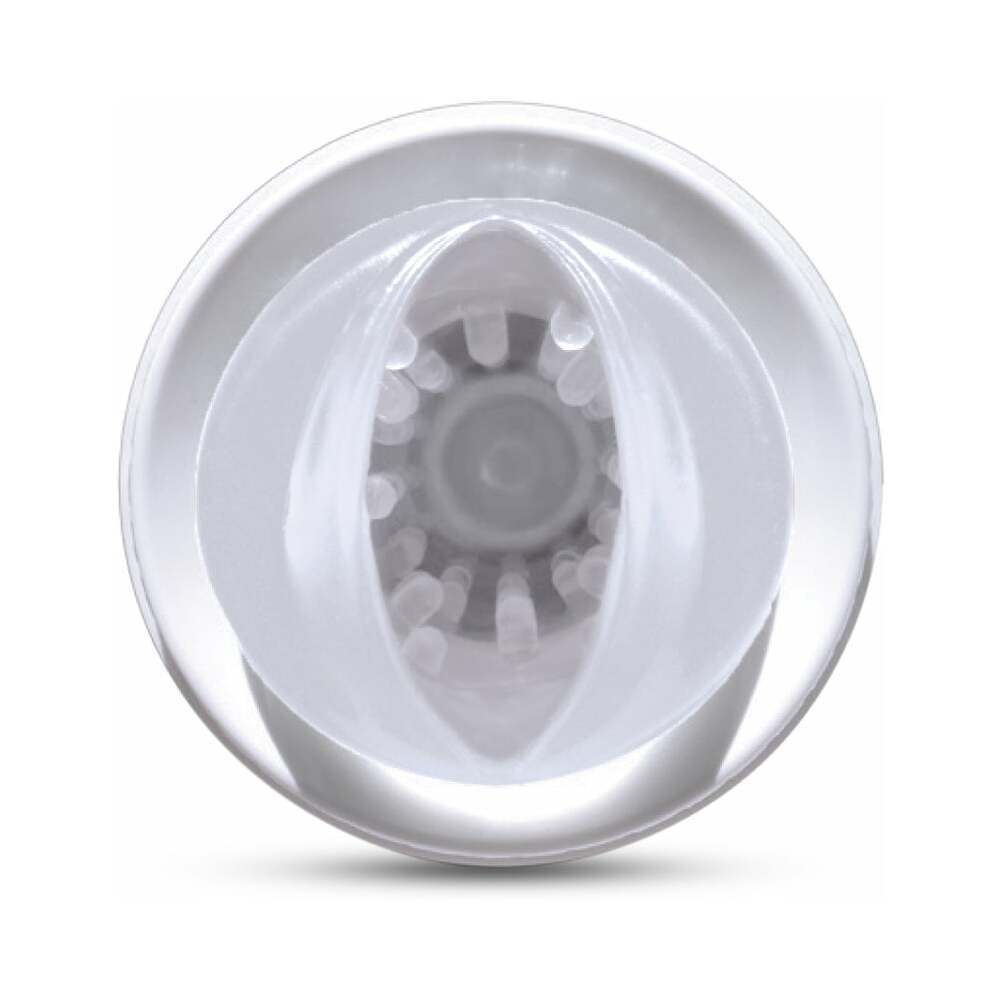 PDX Rechargeable Roto-Bator Pussy Light-Up Rotating Stroker Clear/White - Fantasies Boutique