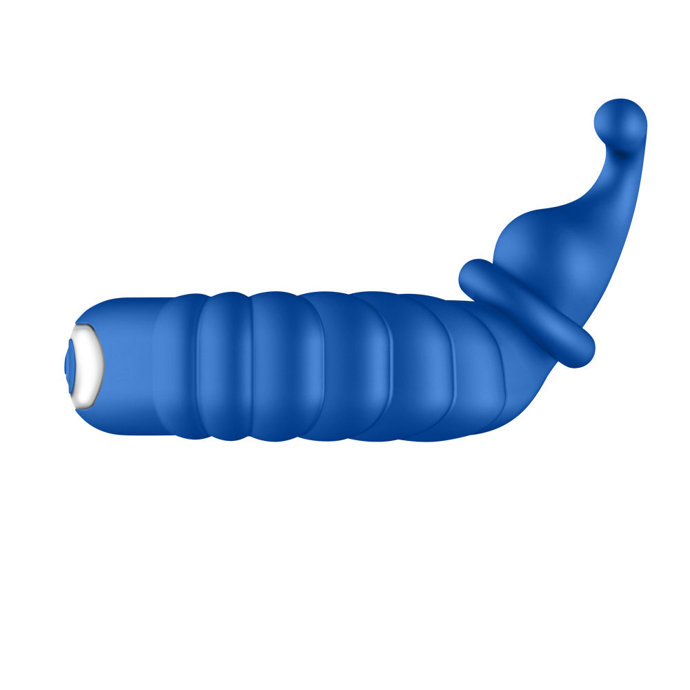 Forto F-24 Rechargeable Silicone Textured Vibrating Cockring Blue - Fantasies Boutique