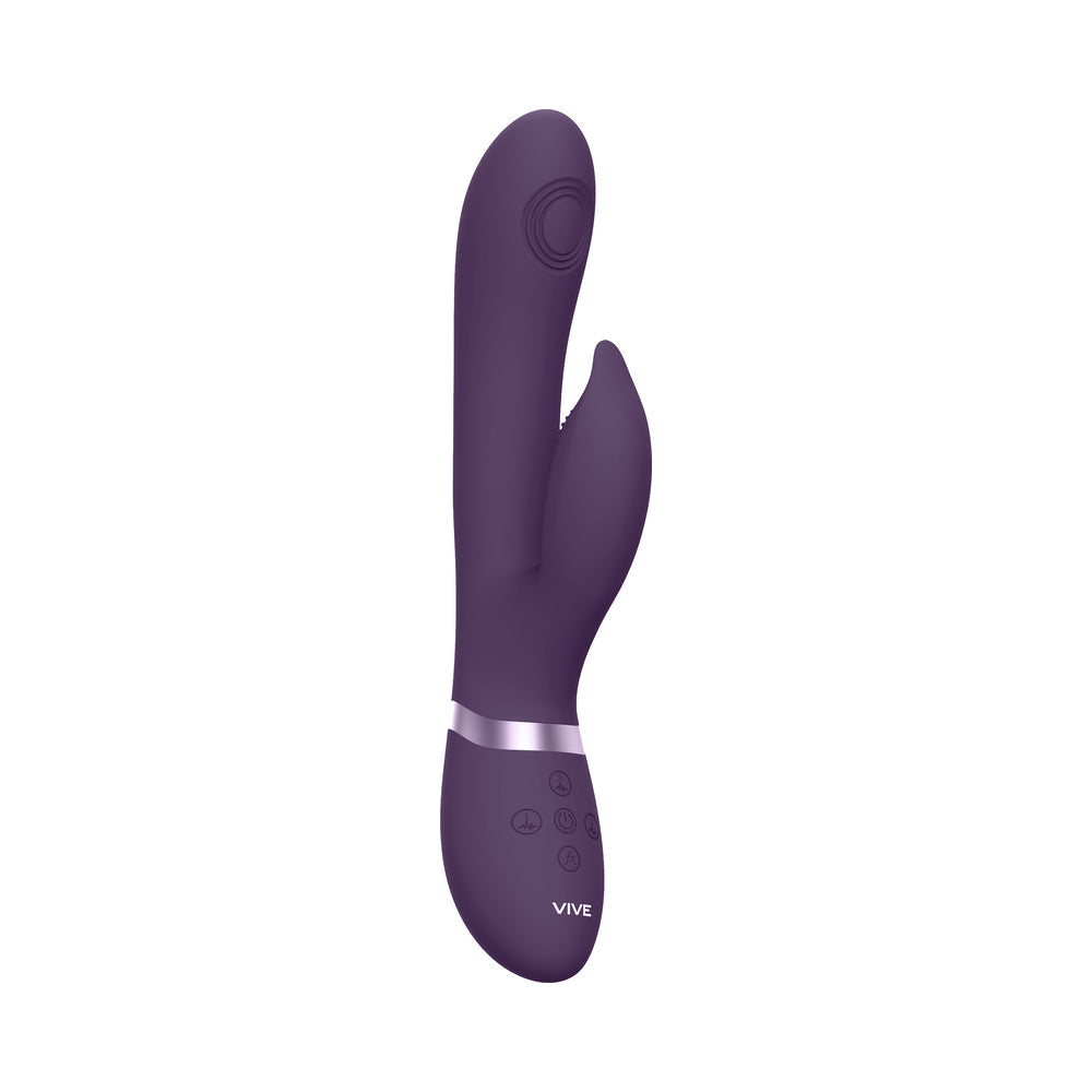 VIVE AIMI Rechargeable Swinging Pulse-Wave Silicone Rabbit Vibrator Purple - Fantasies Boutique