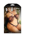 Fantasy Lingerie Vixen Heat Waves Floral Print Ruffled Bralette & Panty Black Queen - Fantasies Boutique