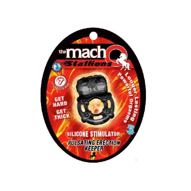 Macho Pulsating Erection Keeper (Black) - Fantasies Boutique