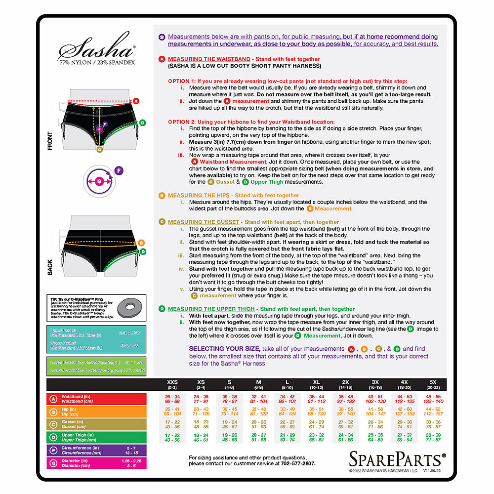 SpareParts Sasha Cinch Booty Short Harness Red/Black Size 2XL