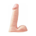 Basix Rubber Works 6 in. Dong With Balls Beige - Fantasies Boutique