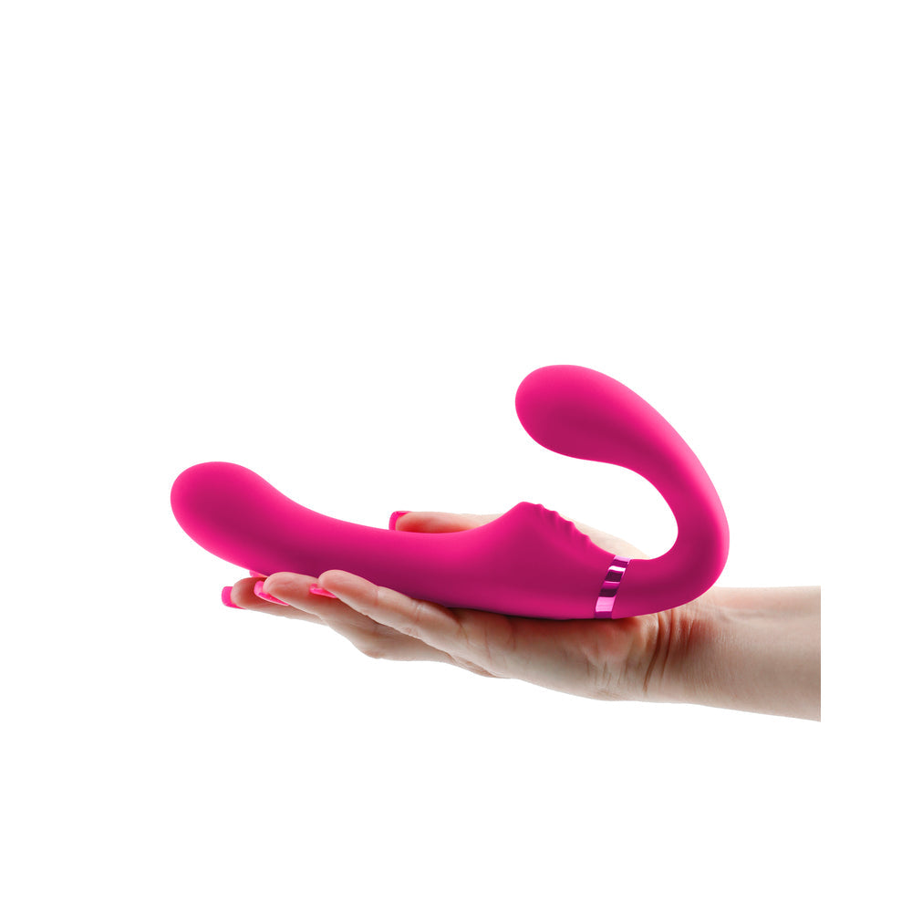 ShiShi Midnight Rider Vibrating Strapless Strap-On Pink - Fantasies Boutique