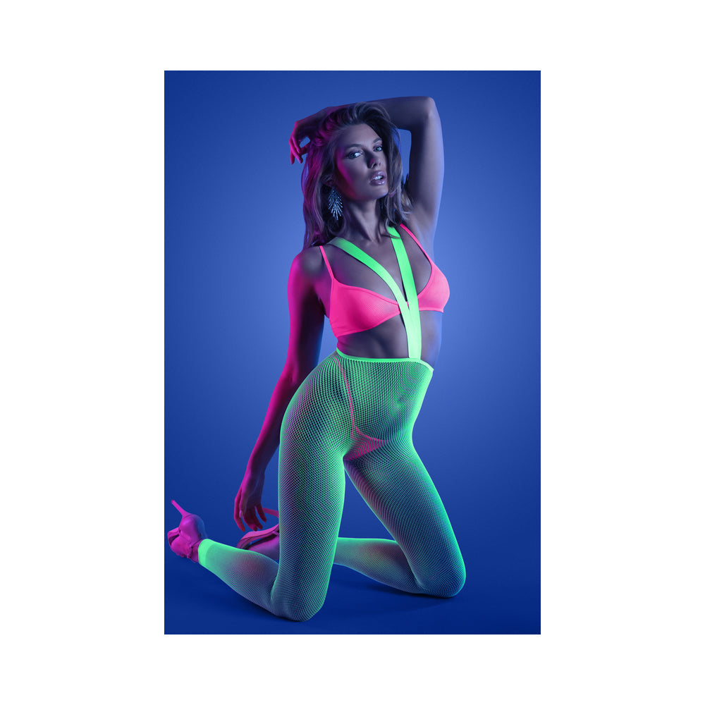 Fantasy Lingerie Glow Come Alive Set Neon Green Queen - Fantasies Boutique