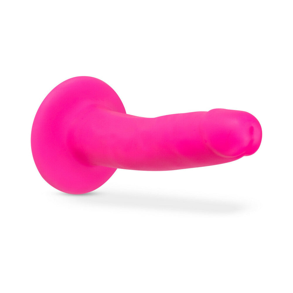 Blush Neo Elite 6 in. Silicone Dual Density Dildo with Suction Cup Neon Pink - Fantasies Boutique
